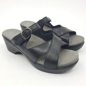 Dansko Sandals‎ Women's Size 9.5 - 10 Black Sela Cross Strap Slide